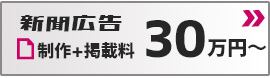 新聞広告 制作+掲載料 30万円〜